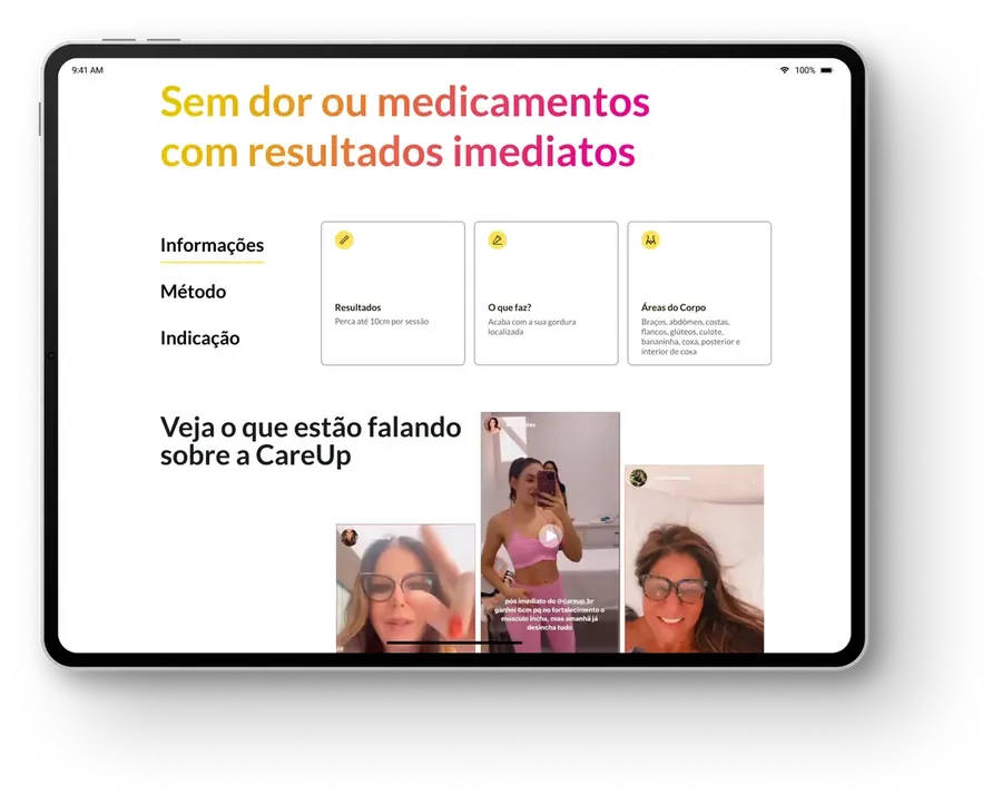 Telas do projeto CareUp